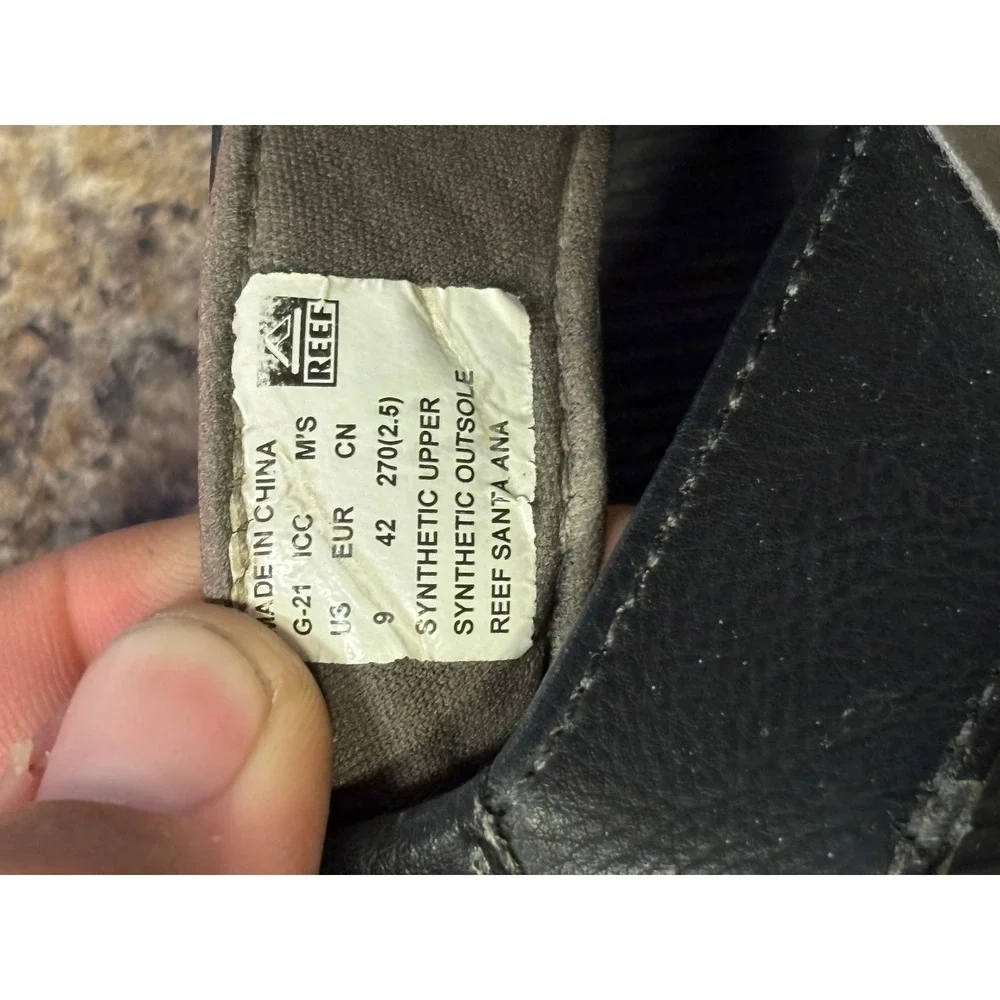 Reef Santa Ana Mens Flip Flop Sandals Black Brown Size 9 Thong Comfort Beach